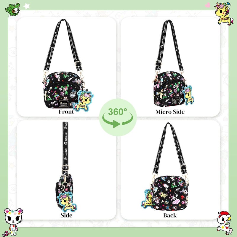 Tokidoki حقيبة كتف صغيرة مع سلسلة مفاتيح يونيكورن حقيبة صغيرة لطيفة هدية للفتيات المراهقات للتسوق والسفر - Image 5